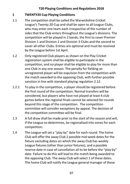 T20 Playing Conditions and Regulations 2018 97 1 TWENTY20