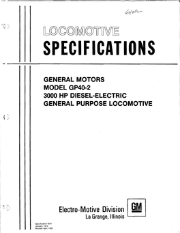 EMD Locomotive Specification Book GP40-2