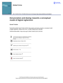 Denunciation and Doxing: Towards a Conceptual Model of Digital Vigilantism