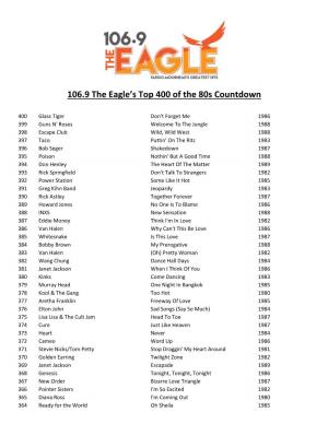 106.9 the Eagle's Top 400 of the 80S Countdown