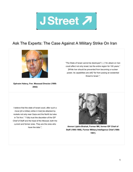 Ask the Experts: the Case Against a Military Strike on Iran