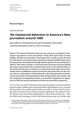 The ›Commercial Advertiser‹ in America's New