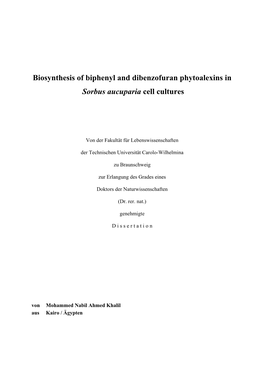 Biosynthesis of Biphenyl and Dibenzofuran Phytoalexins in Sorbus Aucuparia Cell Cultures
