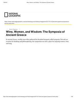 Wine, Women, and Wisdom: the Symposia of Ancient Greece