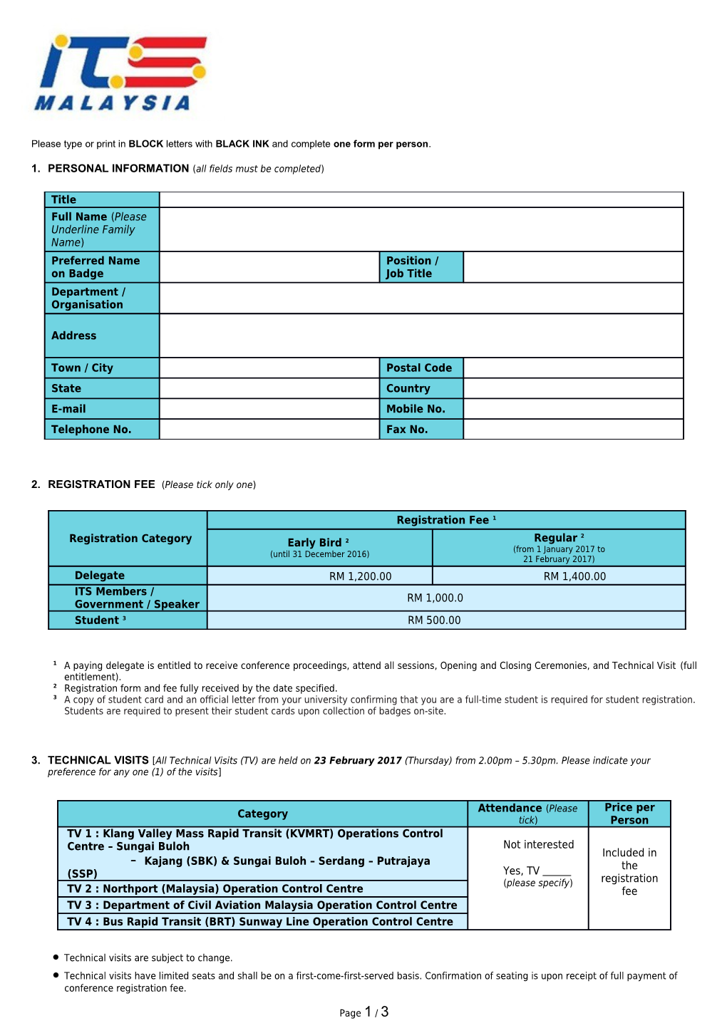 1. PERSONAL INFORMATION (All Fields Must Be Completed)