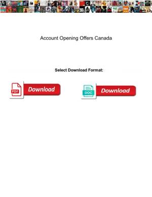 Account Opening Offers Canada