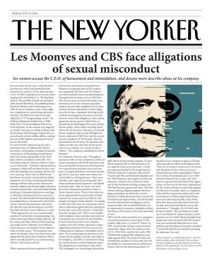 Les Moonves and CBS Face Alligations of Sexual Misconduct Six Women Accuse the C.E.O