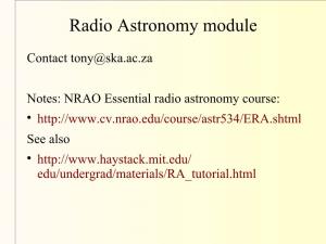 Radio Astronomy Module