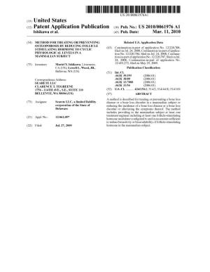 (12) Patent Application Publication (10) Pub. No.: US 2010/0061976 A1 Ishikawa Et Al