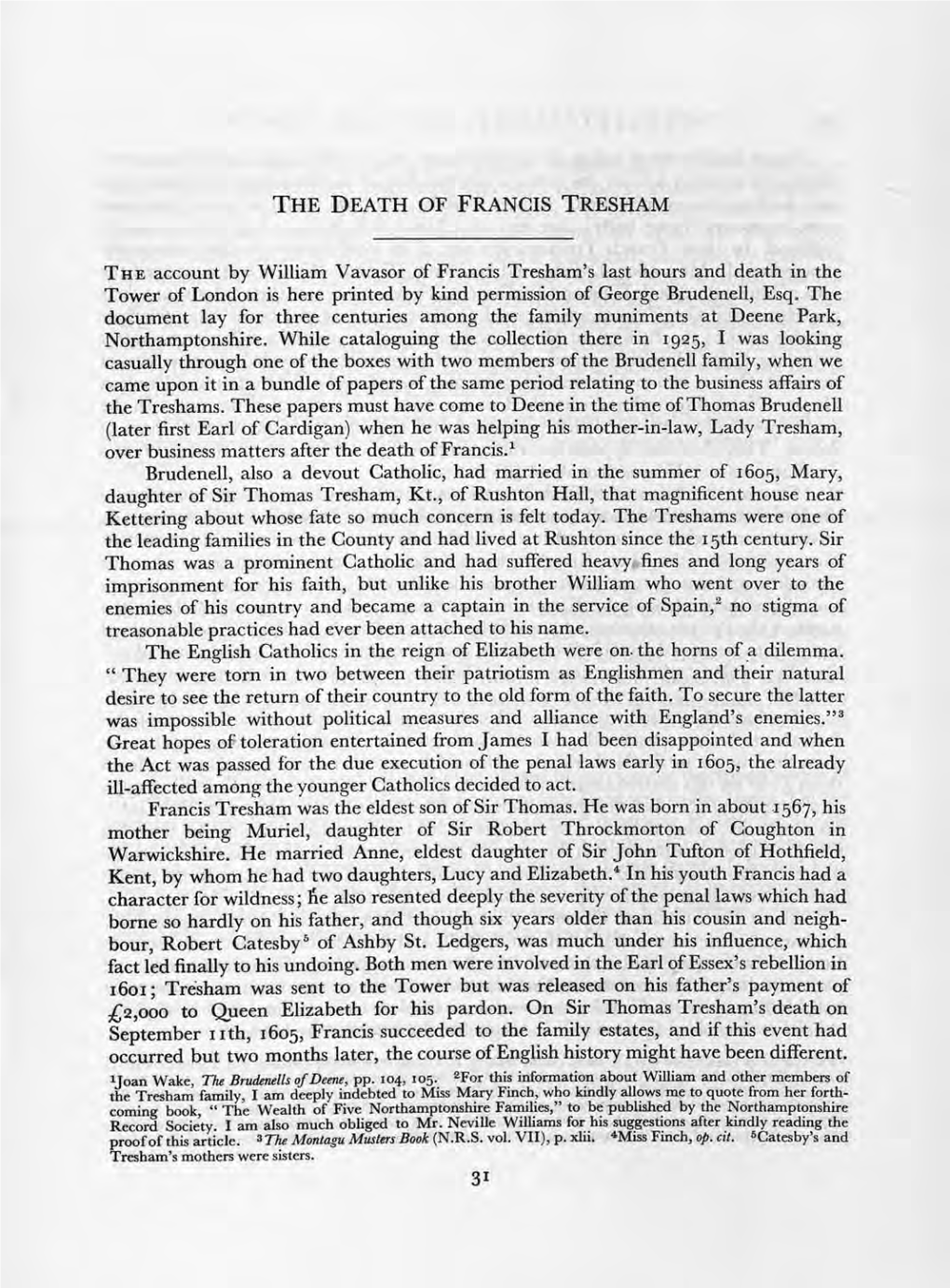 The Death of Francis Tresham