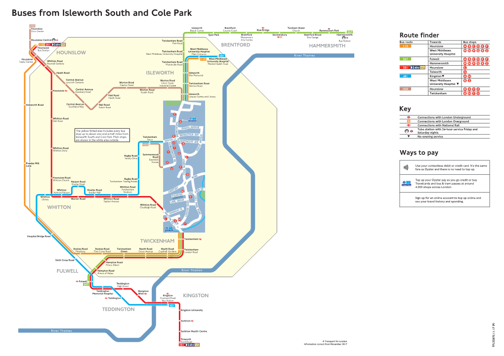 Buses from Isleworth South and Cole Park