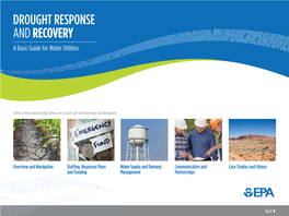 Drought Response and Recovery: a Basic Guide for Water Utilities Resources Previous Next OVERVIEW and NAVIGATION