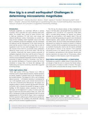 How Big Is a Small Earthquake? Challenges in Determining Microseismic Magnitudes