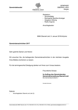 Wochenfalter - Bremgarter Bezirks-Anzeiger - Aargauer Zeitung - Radio Argovia