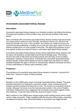 Uromodulin-Associated Kidney Disease