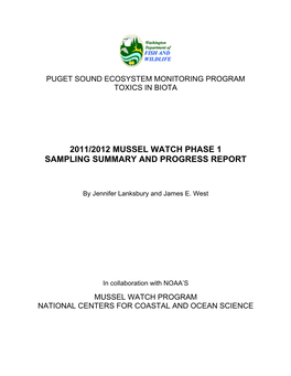 2011/2012 Mussel Watch Phase 1 Sampling Summary and Progress Report