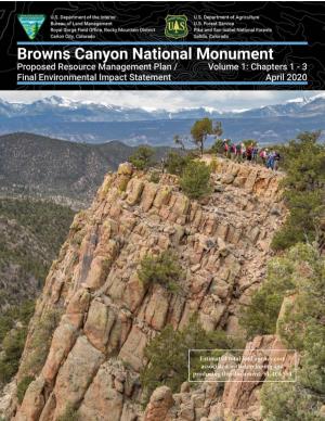 Browns Canyon National Monument Proposed Resource Management Plan / Final Environmental Impact Statement