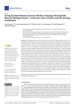 Using Geomembrane Liners to Reduce Seepage Through the Base of Tailings Ponds—A Review and a Framework for Design Guidelines