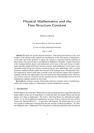 Physical Mathematics and the Fine-Structure Constant