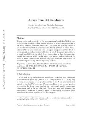 X-Rays from Hot Subdwarfs