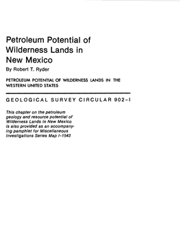 Petroleum Potential of Wilderness Lands in New Mexico by Robert T