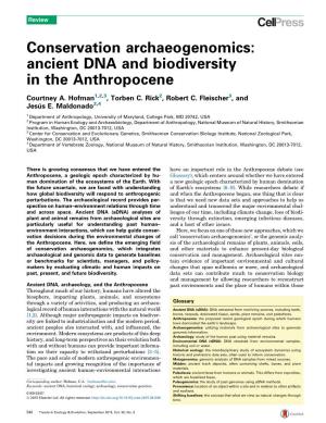 Conservation Archaeogenomics: Ancient DNA and Biodiversity in The