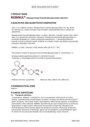 ROBINUL® (Glycopyrronium Bromide (Glycopyrrolate) Injection)
