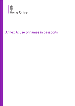 Use of Names in Passports