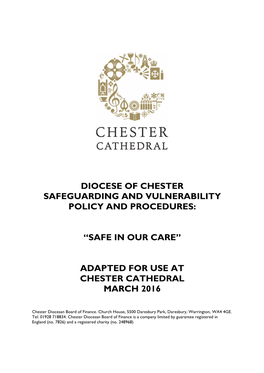 Diocese of Chester Safeguarding and Vulnerability Policy and Procedures