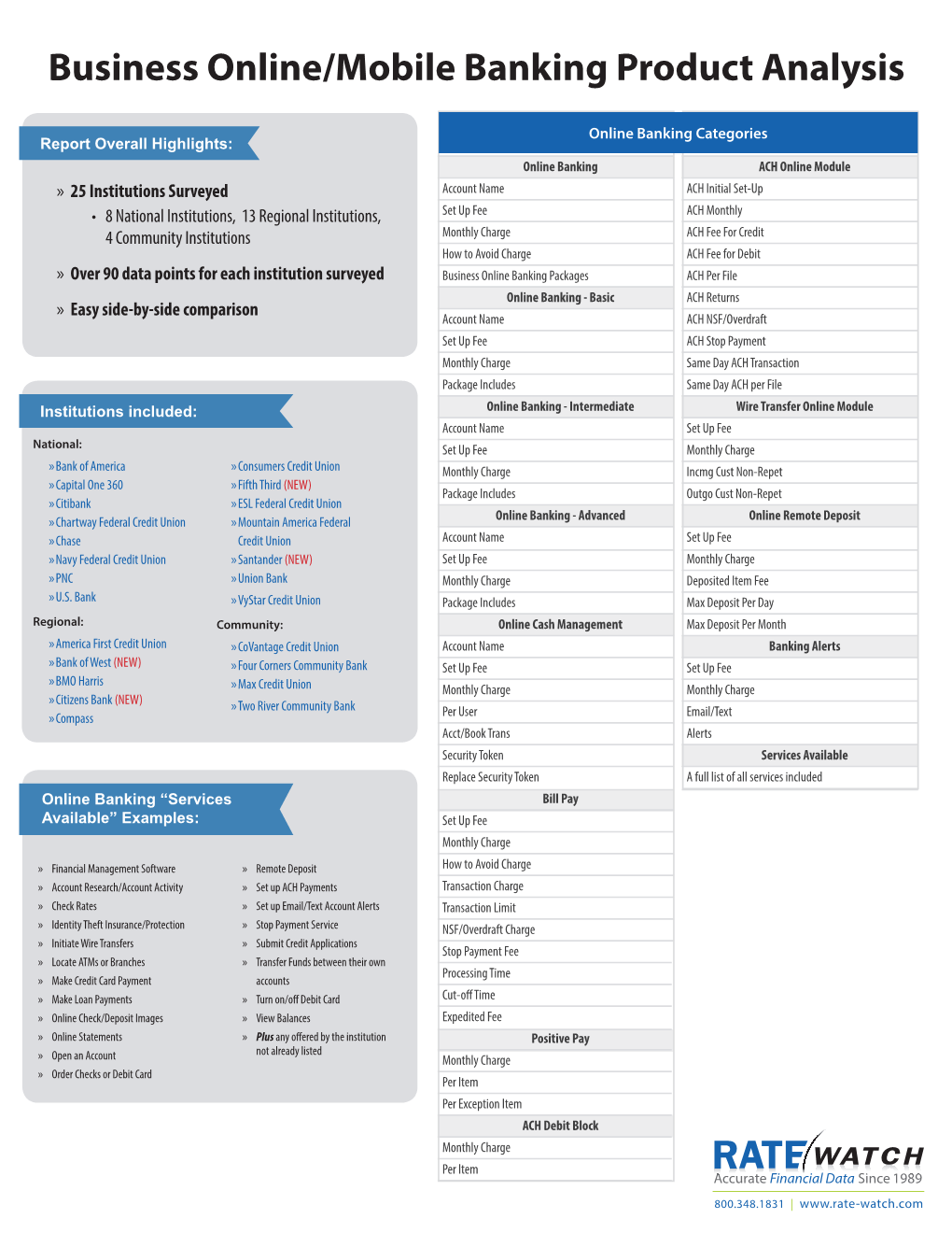 Business Online/Mobile Banking Product Analysis