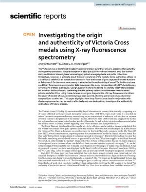 Investigating the Origin and Authenticity of Victoria Cross Medals Using X‑Ray Fuorescence Spectrometry Andrew Marriott1* & James G