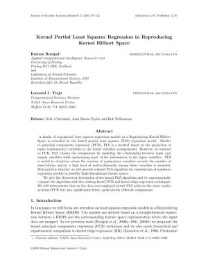 Kernel Partial Least Squares Regression in Reproducing Kernel Hilbert Space