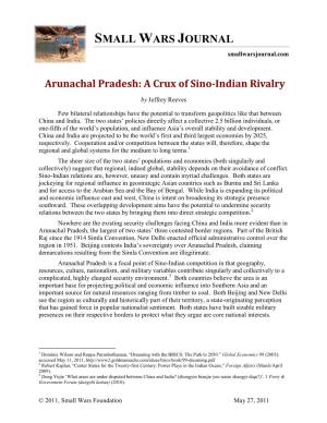Arunachal Pradesh: a Crux of Sino-Indian Rivalry