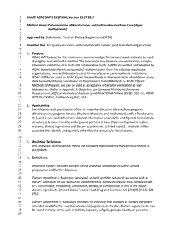 Standard Format for AOAC Standard Method Performance Requirement