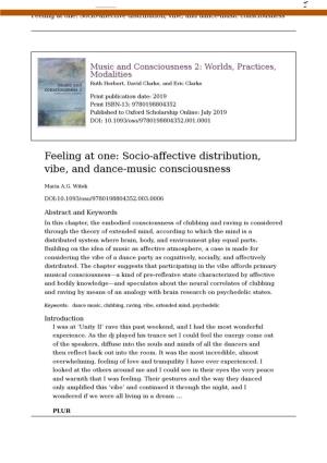Socio-Affective Distribution, Vibe, and Dance-Music Consciousness Provided by Philpapers