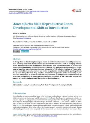 Abies Sibirica Male Reproductive Cones Developmental Shift at Introduction