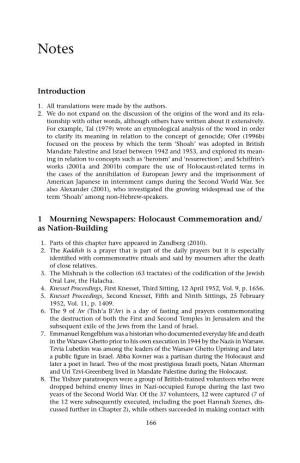 Introduction 1 Mourning Newspapers: Holocaust Commemoration And/ As