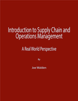 Introduction to Supply Chain and Operations Management