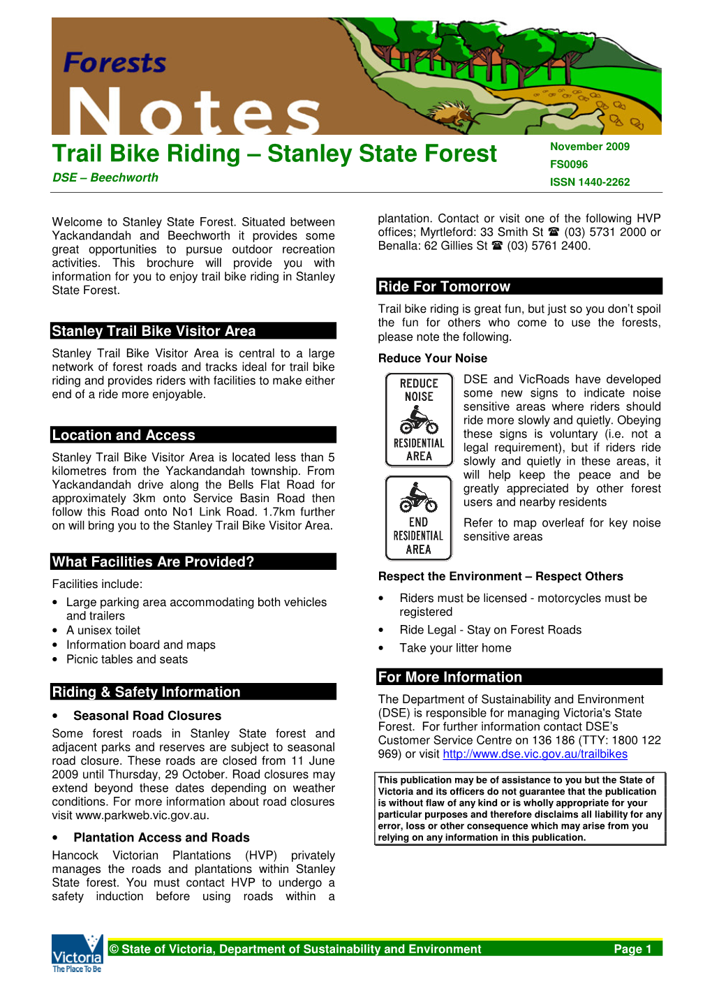 Trail Bike Riding – Stanley State Forest FS0096 DSE – Beechworth ISSN 1440-2262