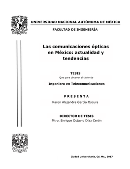Las Comunicaciones Ópticas En México: Actualidad Y Tendencias