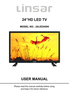 24”Hd Led Tv User Manual