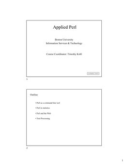 Applied Perl