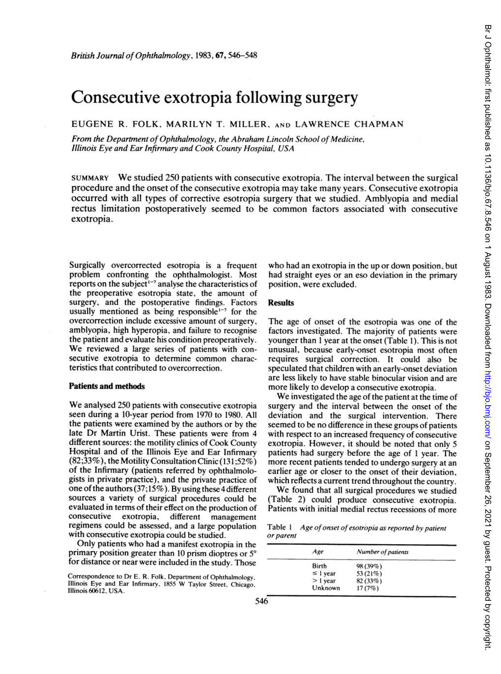 Consecutive Exotropia Following Surgery