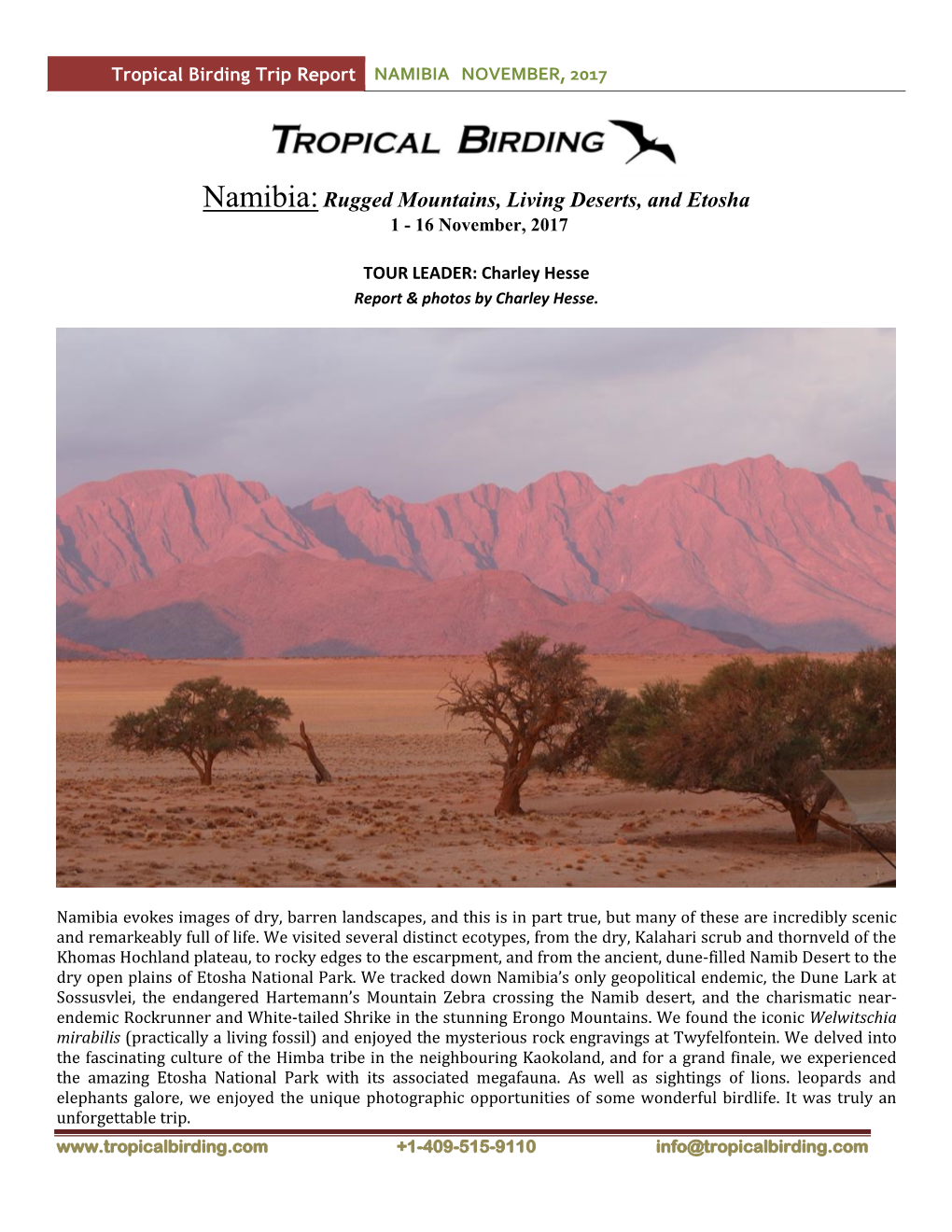 Namibia:Rugged Mountains, Living Deserts, and Etosha