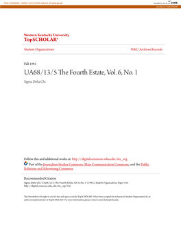 UA68/13/5 the Fourth Estate, Vol. 6, No. 1