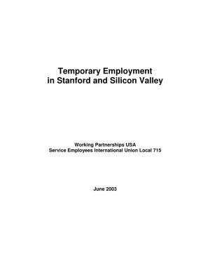 Temporary Employment in Stanford and Silicon Valley