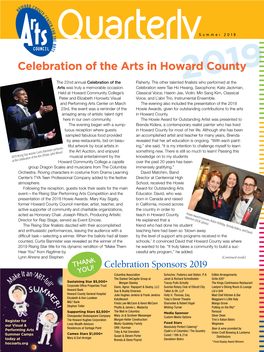 Summer 2019 Celebration Sponsors 2017 Celebration of the Arts in Howard County the 22Nd Annual Celebration of the Flaherty