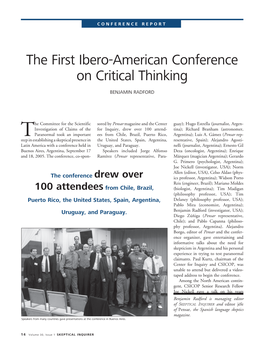 The First Ibero-American Conference on Critical Thinking