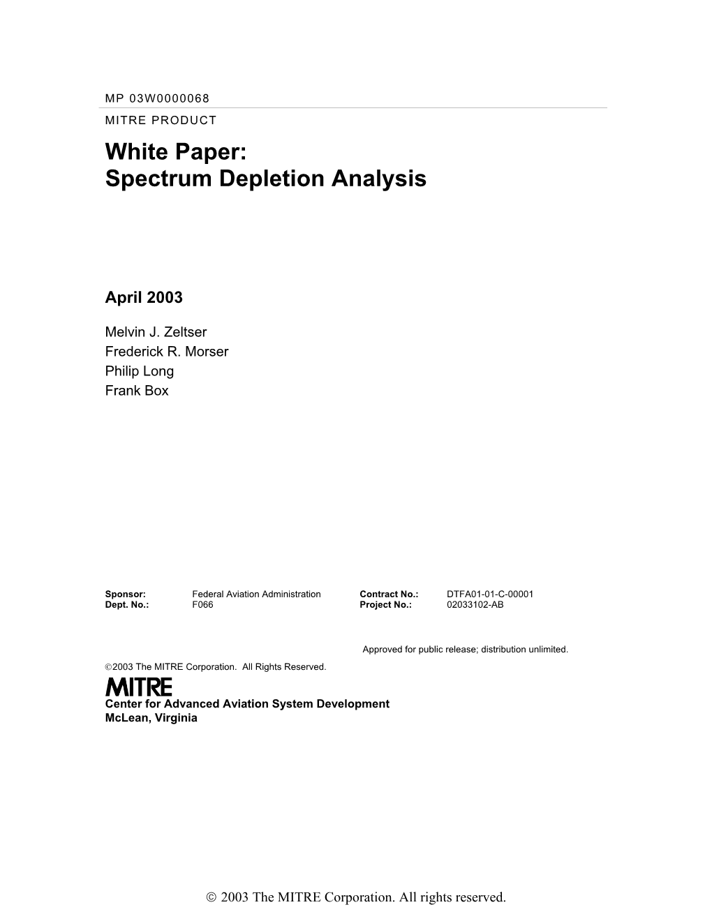 Spectrum Depletion Analysis