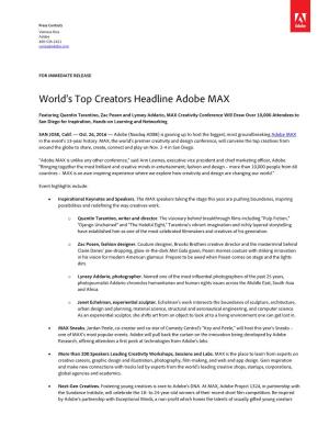 World's Top Creators Headline Adobe